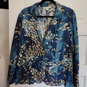 COLDWATER CREEK BLUE FLORAL JACKET